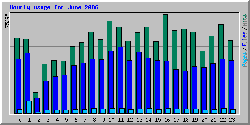 Hourly usage for June 2006